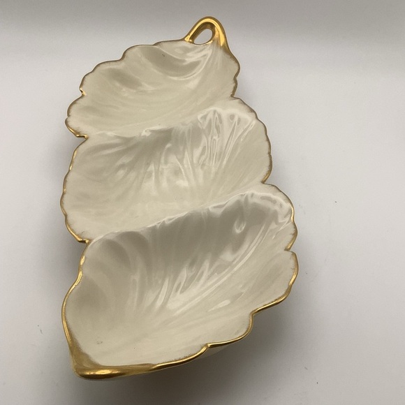 Lenox Tripoli Three Section Shell Shaped Serving Dish - Picture 1 of 12